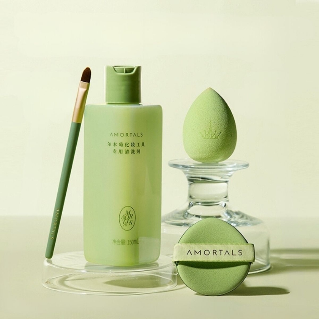 Nước Giặt Cọ Mút Trang Điểm Makeup Amortals Nhĩ Mộc Đào Sạch Nhanh Dịu Nhẹ Khử Khuẩn Hiệu Quả Giữ Dụng Cụ Bền Đẹp