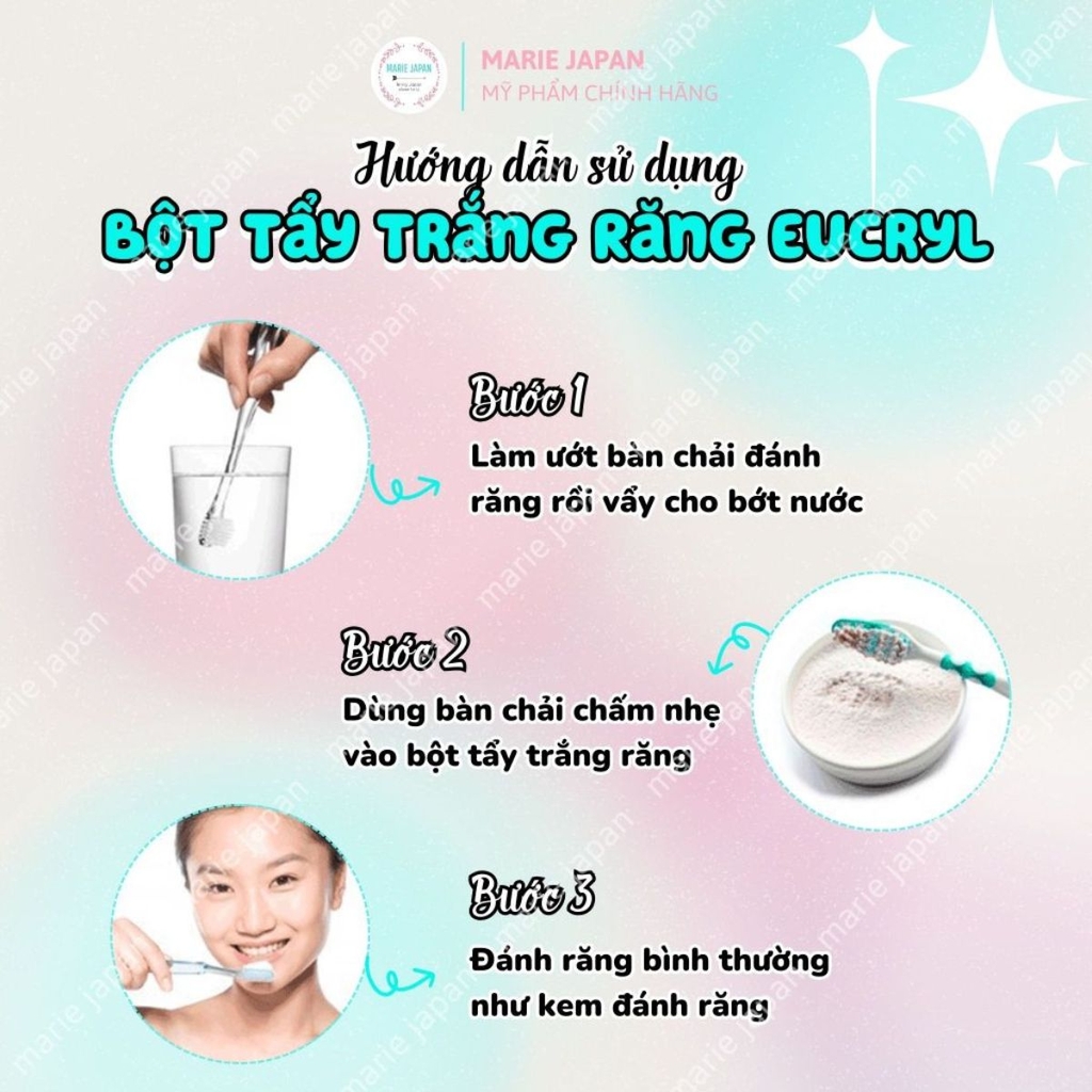 Combo 2 Món 1 Bột Tẩy Trắng Răng Eucryl 50g + 1 Nước Súc Miệng Propolinse Cam 600ml
