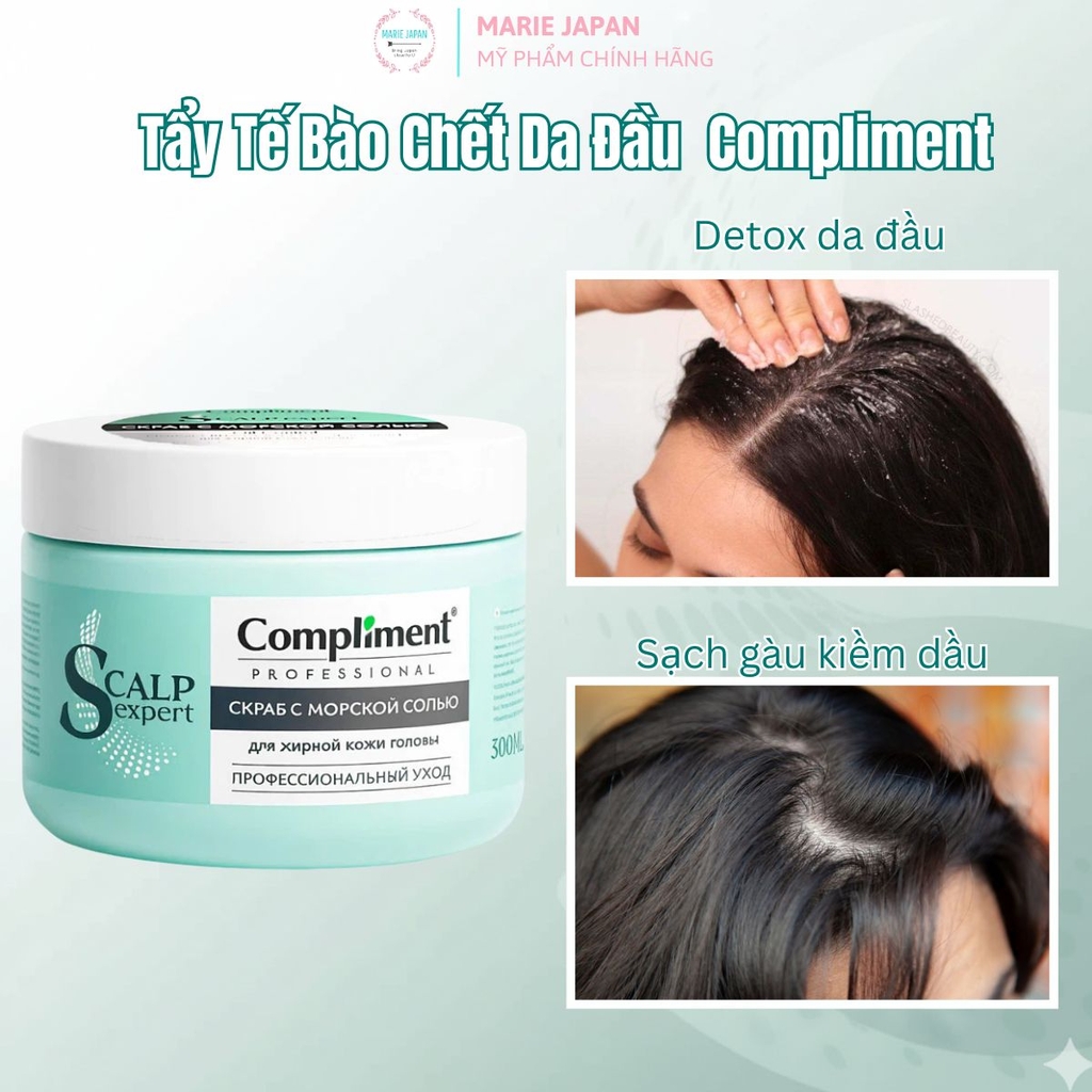 Tẩy Tế Bào Chết Da Đầu Compliment Sạch Sâu Giảm Dầu Nhờn Ngăn Bết Ngứa Nga 300ml