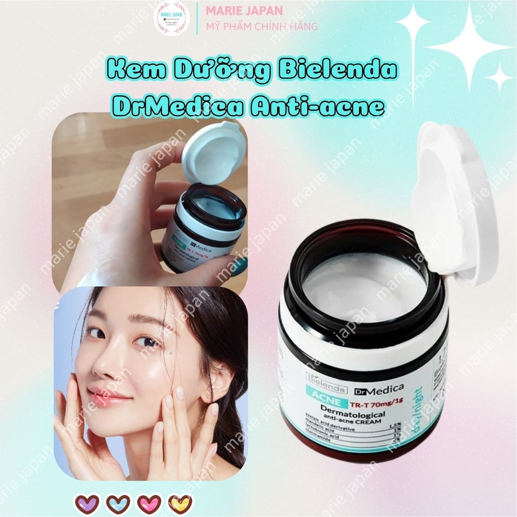 Kem Dưỡng Bielenda DrMedica Anti-Acne Dermatological Giảm Mụn Kiềm Dầu Phục Hồi Da Hộp 50ml