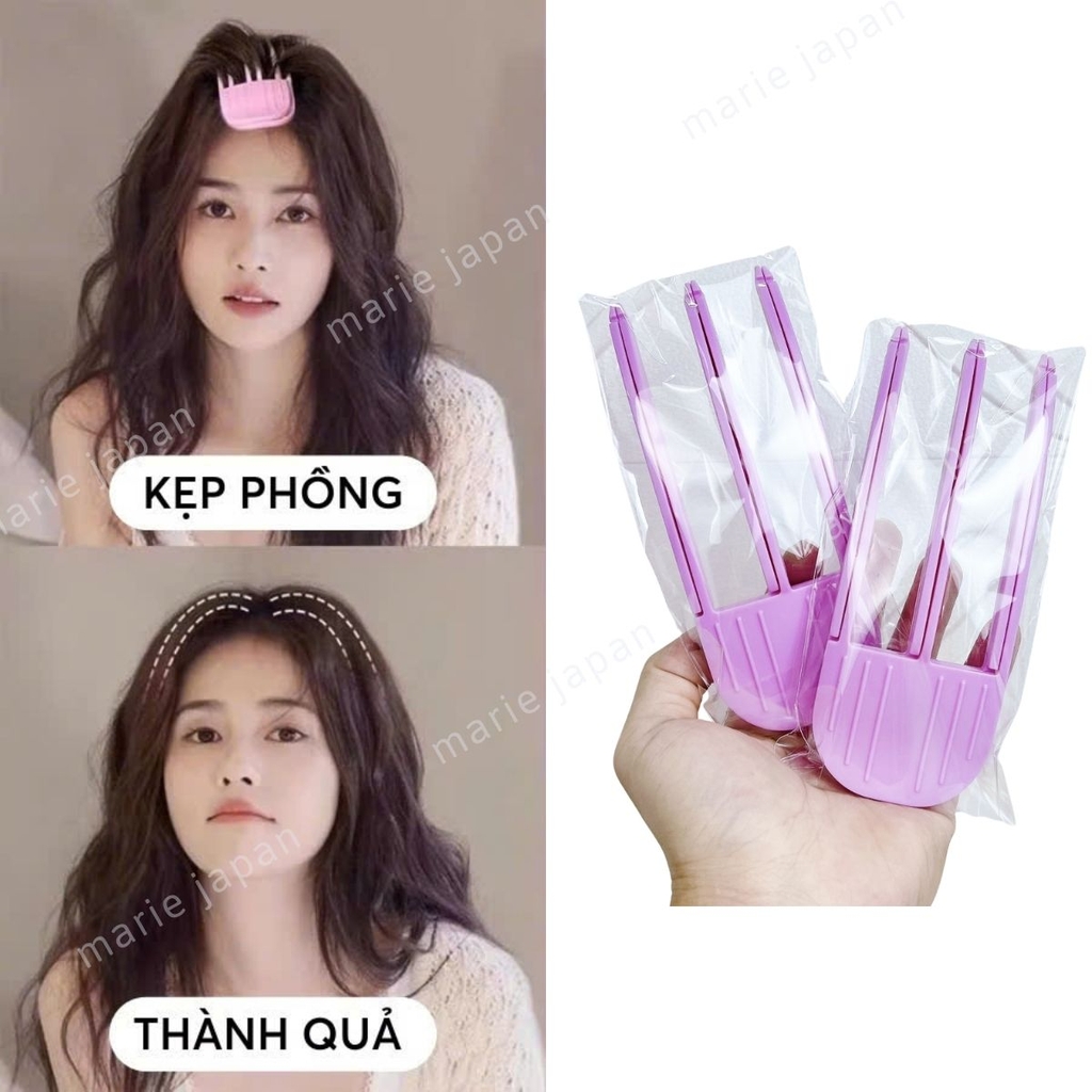 Kẹp Phồng Chân Tóc Tạo Mái Bay Siêu Hot Lược 3 Răng Mái Tóc Dày Dặn Tự Nhiên Phong Cách Hàn Quốc