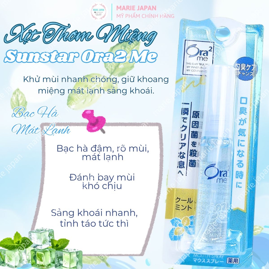 Xịt Thơm Miệng Sunstar Ora2 Me Khử Mùi Hơi Thở Thơm Mát Nhỏ Gọn Nhật Bản Chai 6ml