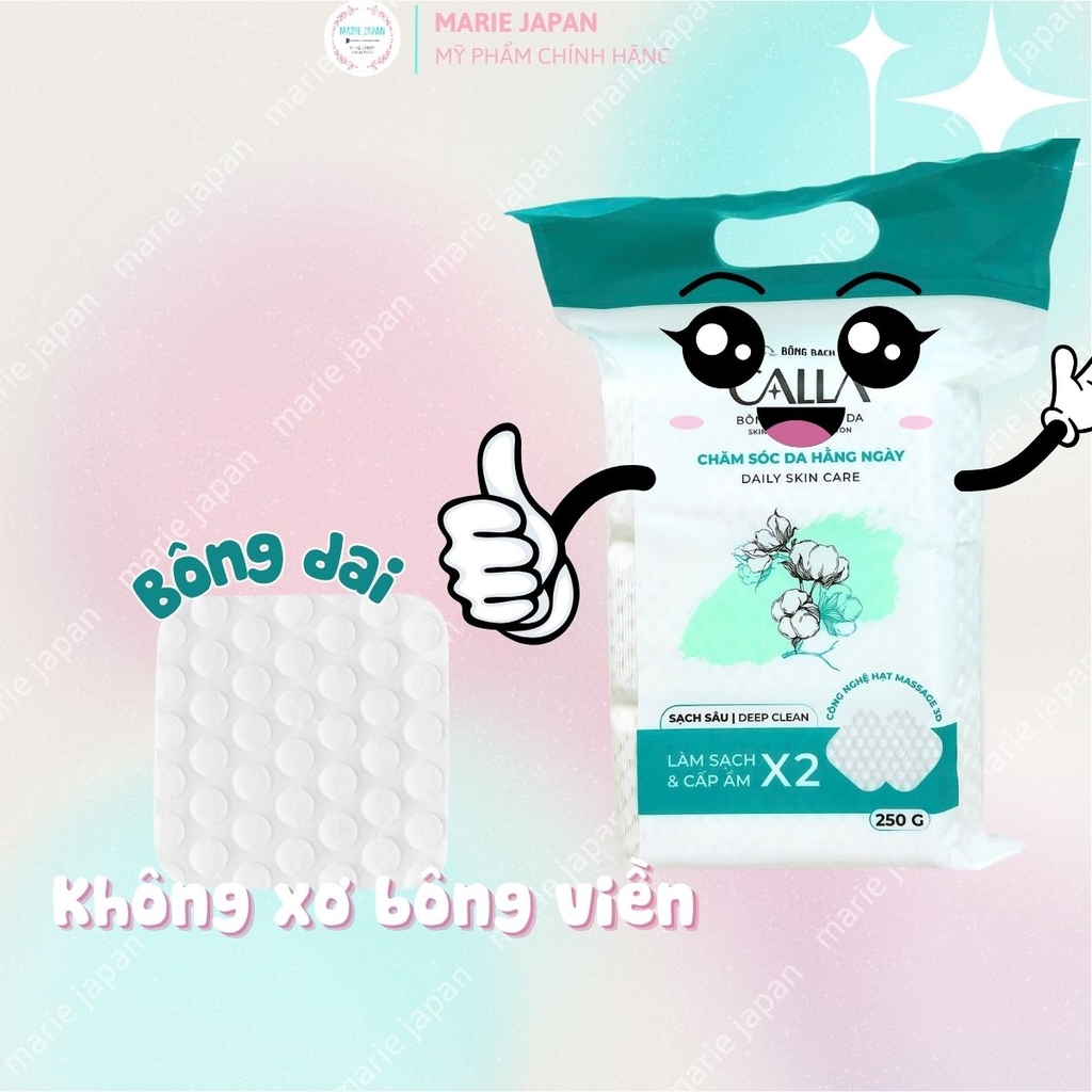Bông Tẩy Trang Calla Bông Bạch Tuyết Siêu Mềm Mịn Sạch Sâu Cấp Ẩm An Toàn Cho Da