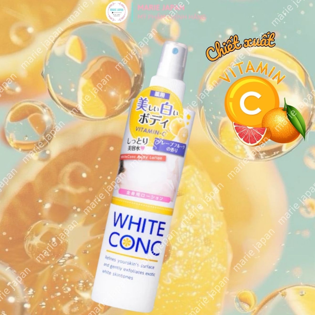 Xịt Dưỡng Trắng Da Toàn Thân  White Conc Dưỡng Ẩm Mềm Mịn Sáng Da Body Lotion Chai 245ml