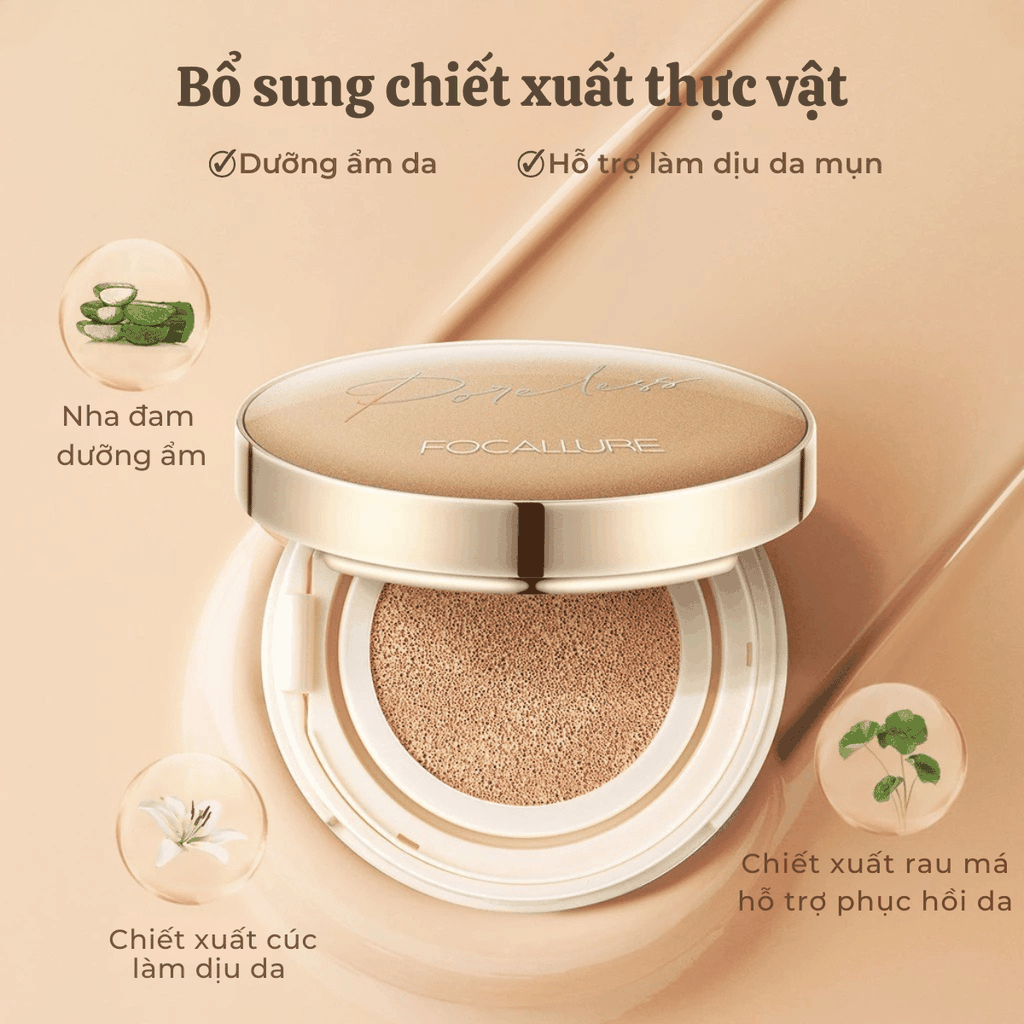 Cushion Focallure Kiềm Dầu Đỉnh Che Phủ Tốt Mịn Lì Poreless Matte Air Foundation FA19 12g