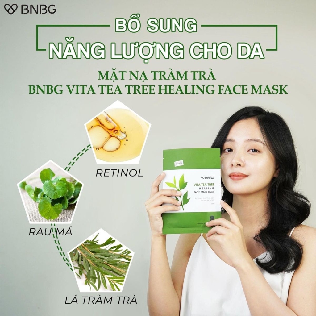 Mặt Nạ BNBG Vita Tea Tree Healing Face Mask Pack Làm Dịu Giảm Mụn Hàn Quốc