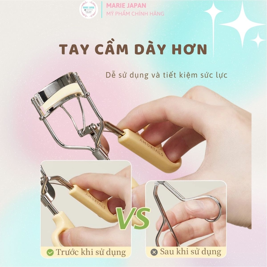 Kẹp Bấm Mi Amortals Cao Cấp Nhỏ Gọn Cho Mi Cong Tự Nhiên Giữ Dáng Lâu Không Gãy Rụng