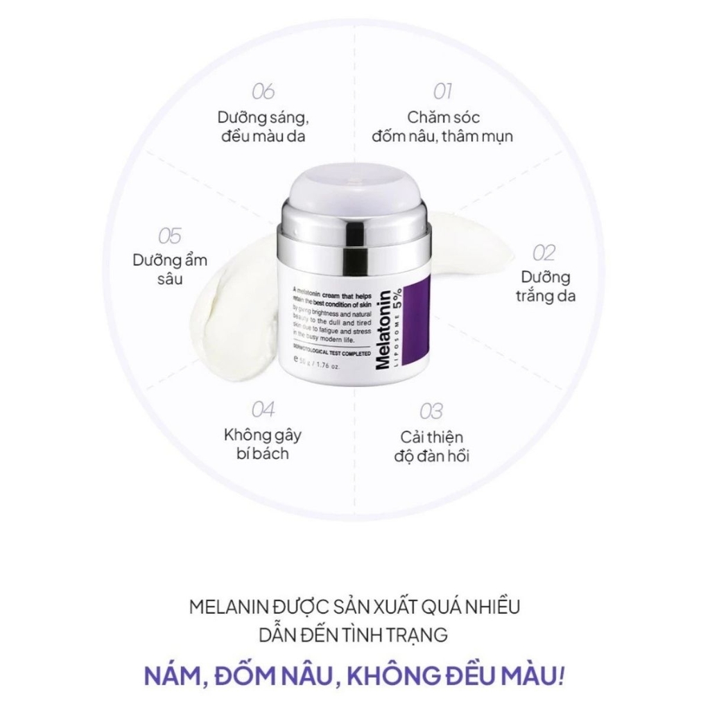 Kem Dưỡng Trắng Melatonin Liposome 5% Chống Lão Hóa Mờ Thâm Nám Maxclinic Time Return Cream Hàn Quốc 50G