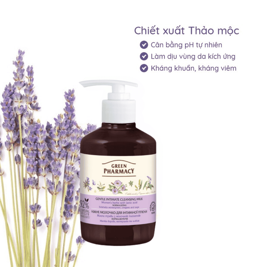 Dung Dịch Vệ Sinh Phụ Nữ Zelenaya Apteka Làm Sạch Lành Tính Dịu Nhẹ Cân Bằng Độ Ph Cô Bé 370ml