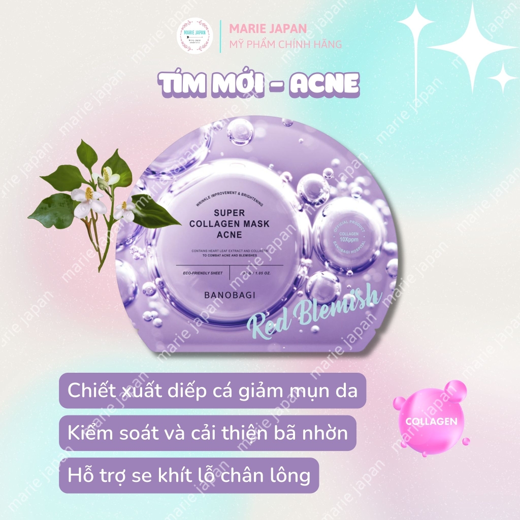 Mặt Nạ Banobagi Super Collagen Mask Dưỡng Trắng Da Giảm Mụn Nám Cao Cấp (MIẾNG LẺ)