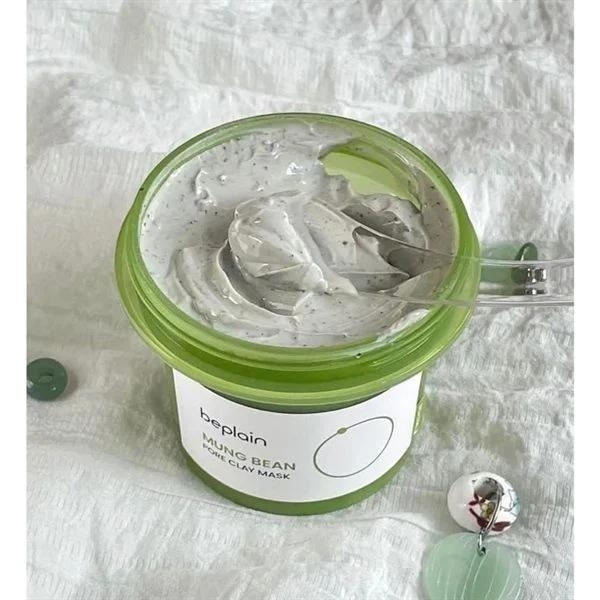 Mặt Nạ Đất Sét Đậu Xanh Beplain Mung Bean Giảm Mụn Đầu Đen Kiềm Dầu Se Lỗ Chân Lông Hàn Quốc 120mL