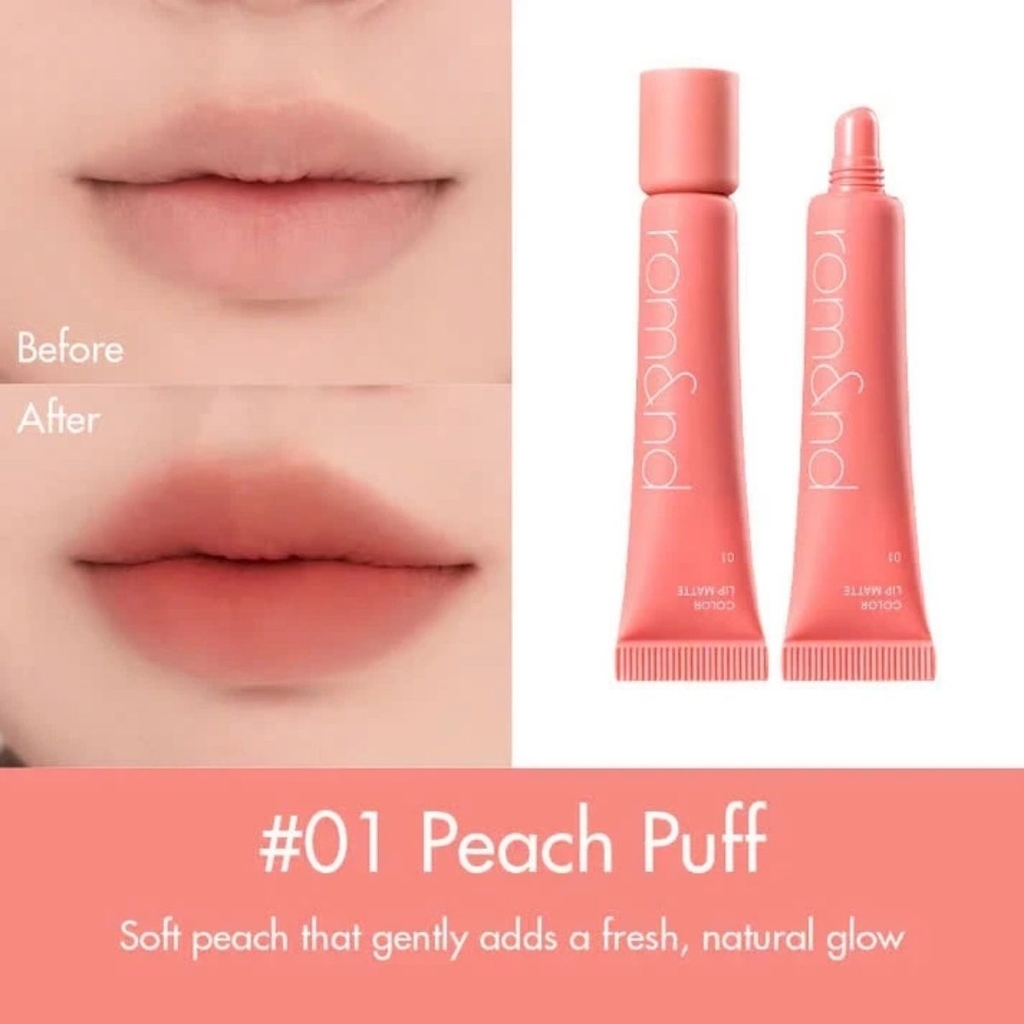 Son Kem Bùn Romand Color Lip Matte Dạng Tuýp Mịn Môi Lì Nhẹ Tự Nhiên Hàn Quốc 8g