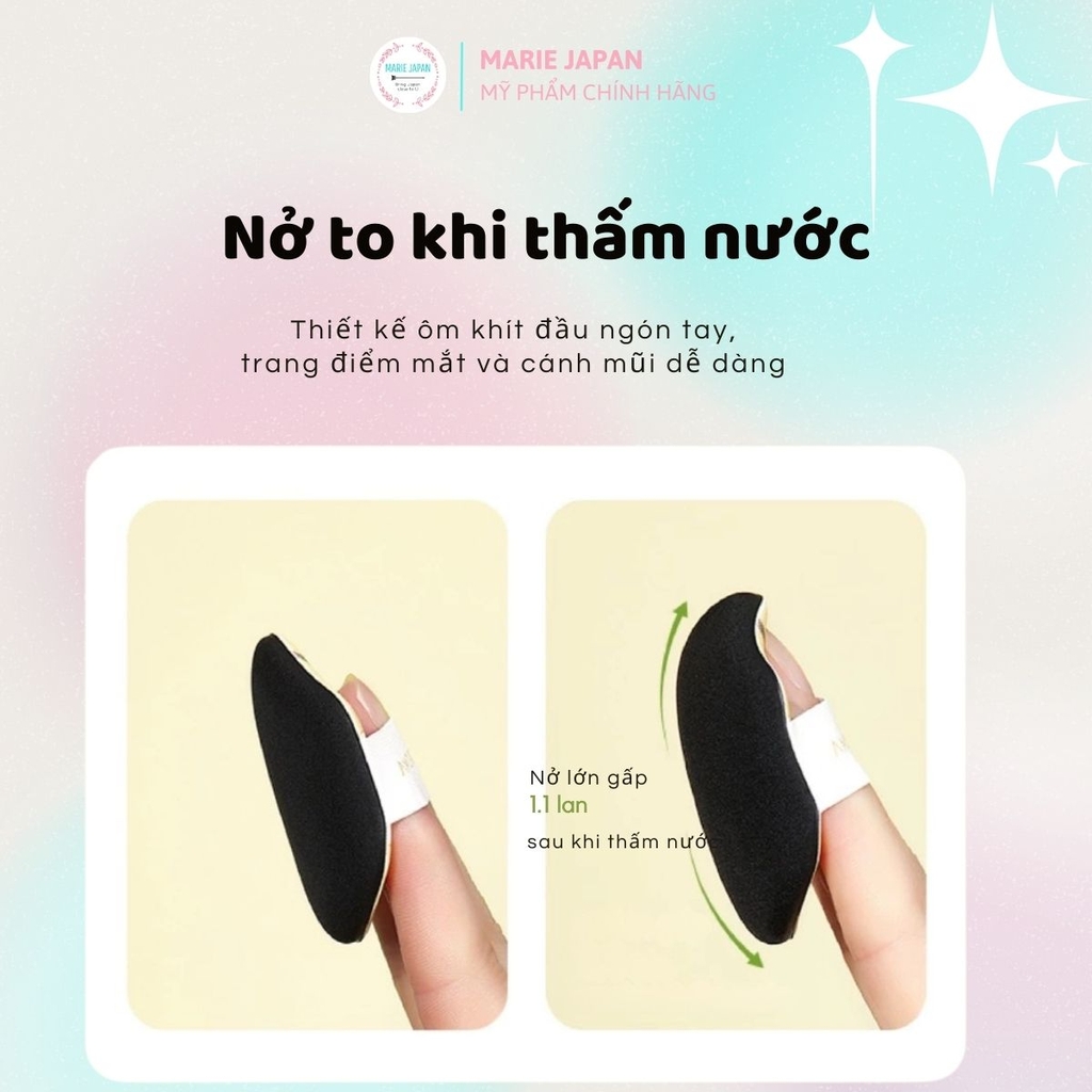 Set 8 Bông Mút Amortals Farmer Tự Xé Tán Nền Che Khuyết Điểm Đàn Hồi Siêu Mềm Mịn Cao Cấp