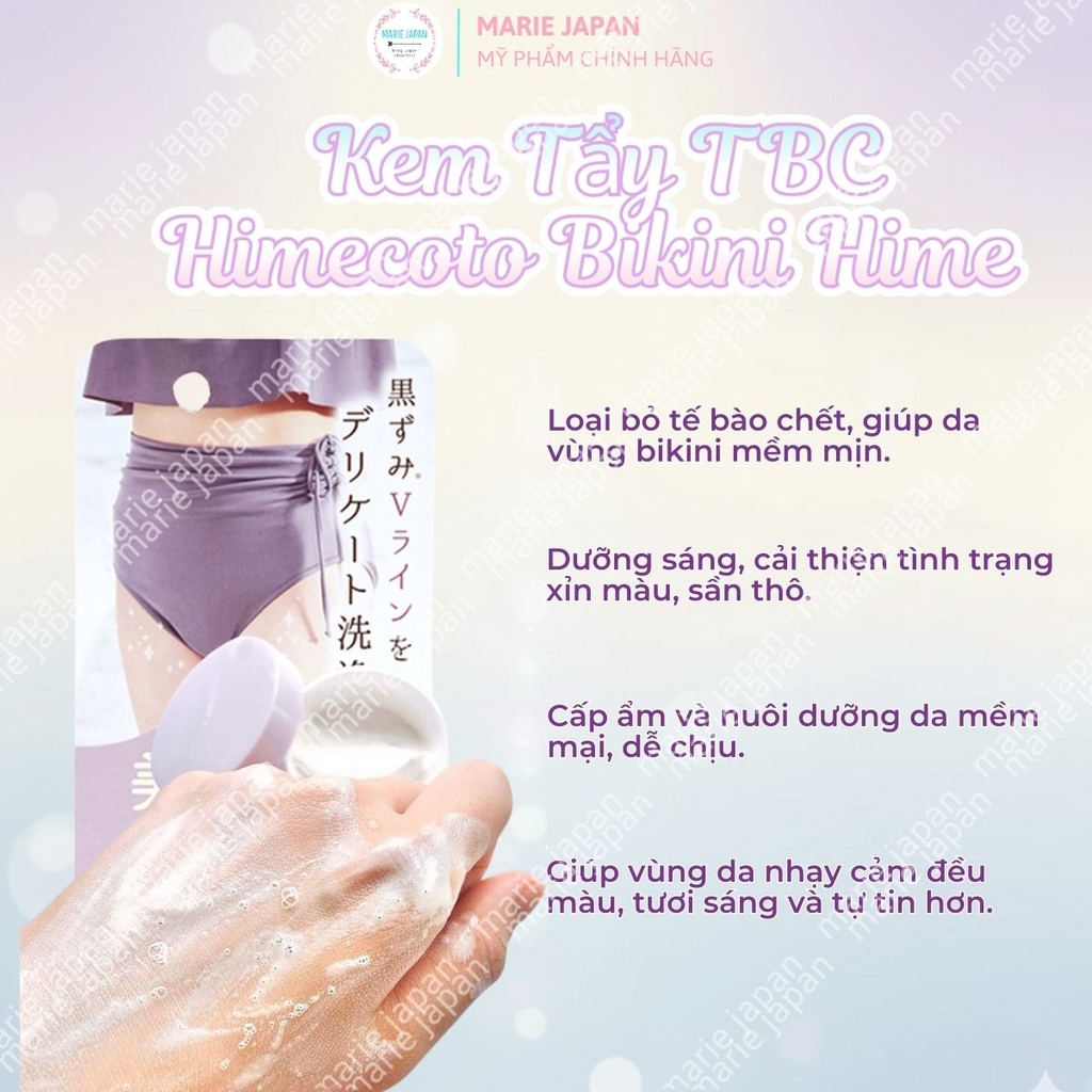 Kem Tẩy Tế Bào Chết Himecoto Bikini Hime Dưỡng Trắng Giảm Thâm Mịn Màng Vùng Bikini Nhật Bản Hộp 35g