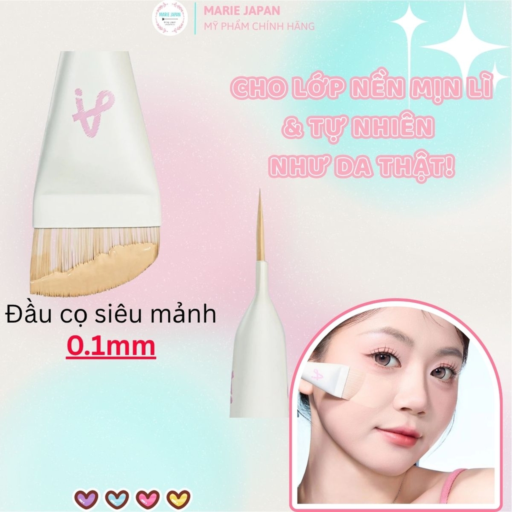 Cọ Tán Nền Tiên Cá Amortals Đầu Vát Lông Dày Mịn Tán Nền Siêu Mỏng Mịn Cao Cấp