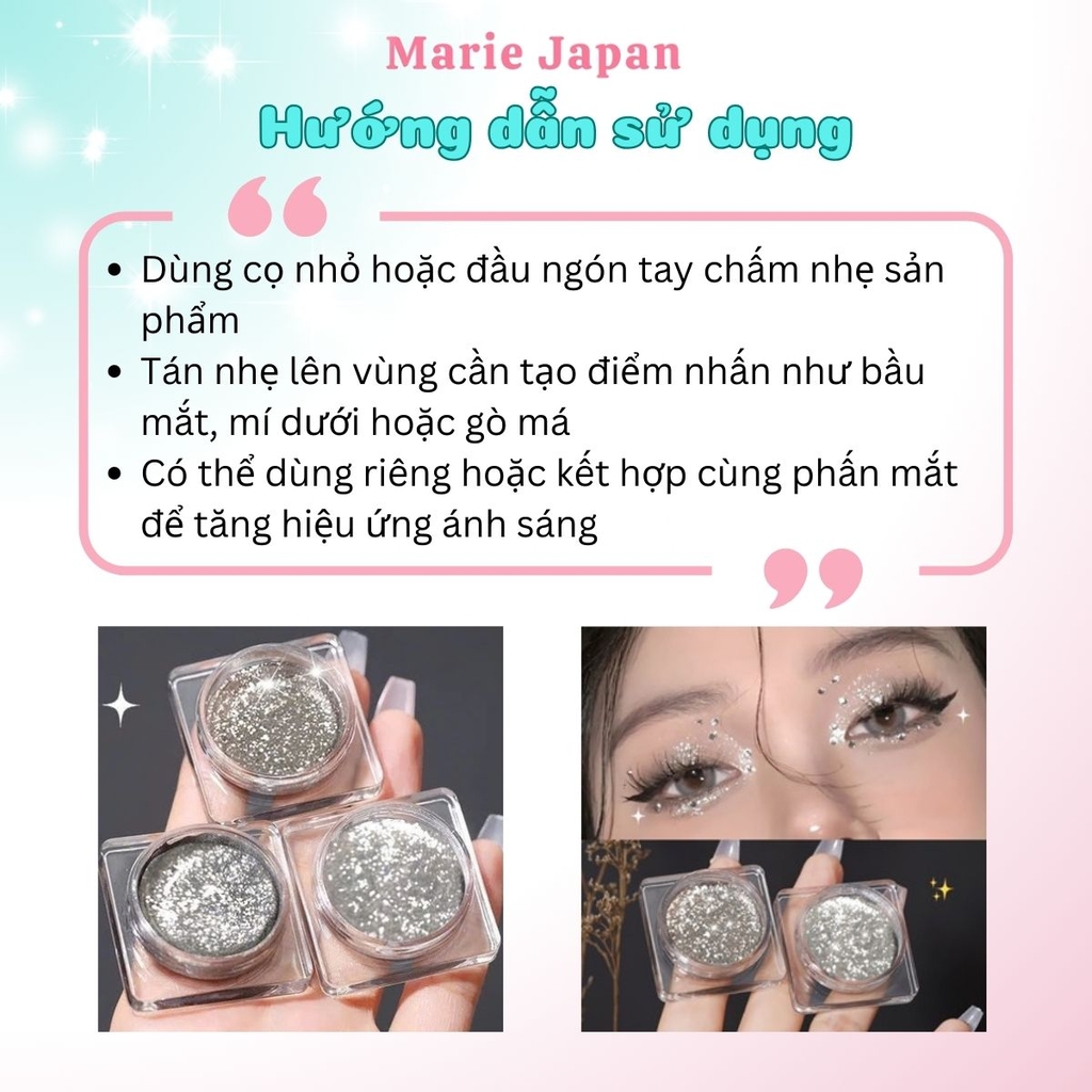 Nhũ Mắt Dạng Gel Wodwod Shining Gel W1052 Lấp Lánh Không Thấm Nước Lâu Trôi Hũ 5G