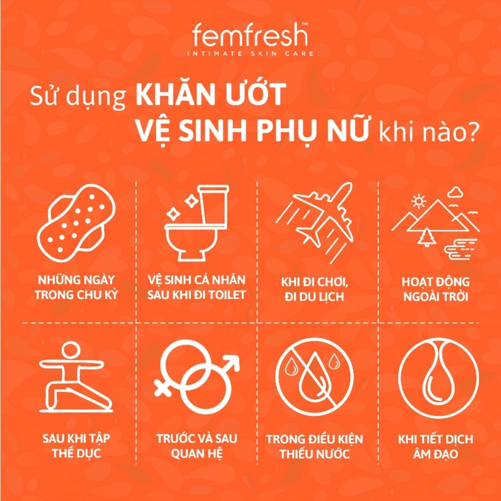 Khăn Ướt Vệ Sinh Vùng Kín Femfresh Intimate Skincare Daily Wipes Cao Cấp Hằng Ngày