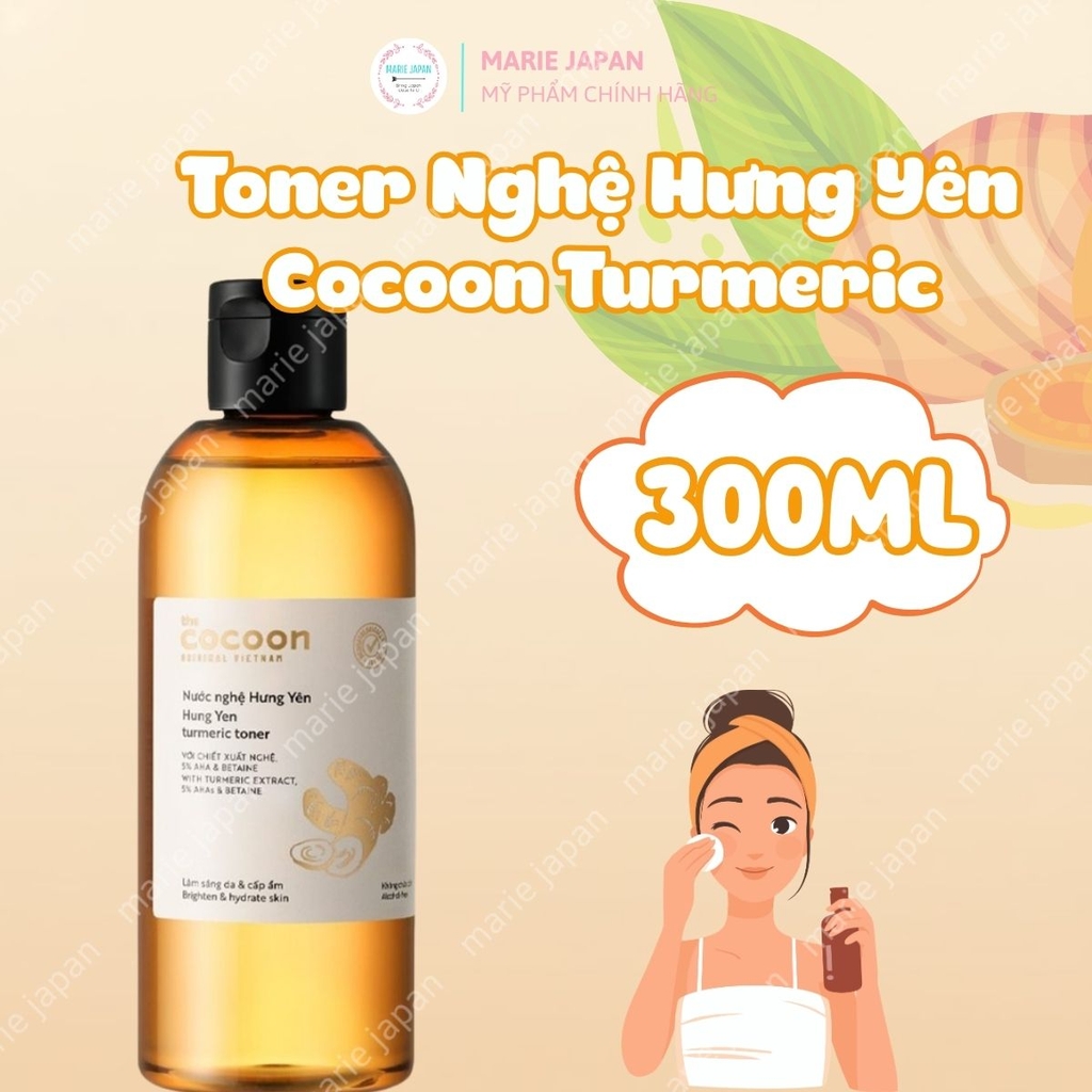 Toner Nghệ Hưng Yên Cocoon Turmeric Dưỡng Ẩm Sáng Mịn Dịu Da Chai 310ml