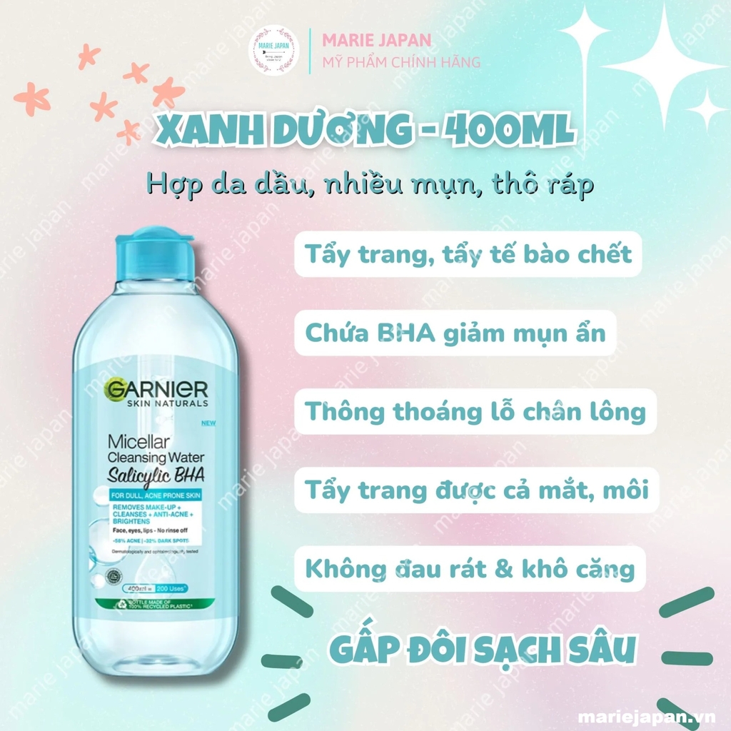 Nước Tẩy Trang Garnier Micellar Cleansing Water
