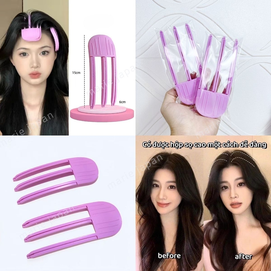 Kẹp Phồng Chân Tóc Tạo Mái Bay Siêu Hot Lược 3 Răng Mái Tóc Dày Dặn Tự Nhiên Phong Cách Hàn Quốc