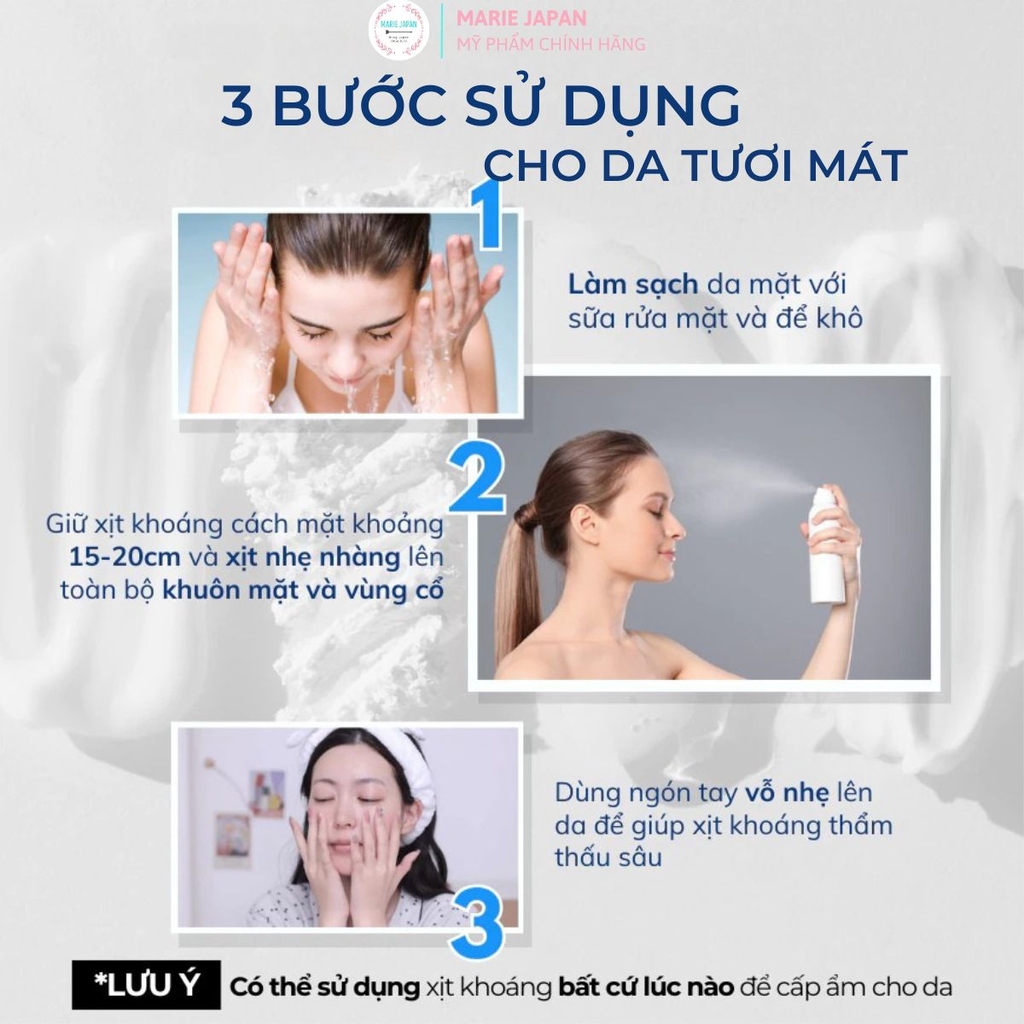 Xịt khoáng Compliment Aqua Spray 99% Cấp Ẩm Làm Mát Dịu Da 200ml