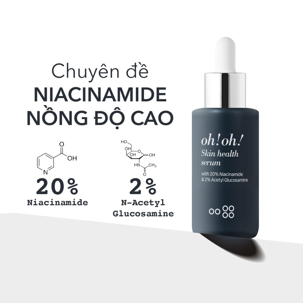 Serum Oh!Oh! Skin Health With Niacinamide 20% Sáng Da Mờ Thâm  Se Lỗ Chân Lông Kiểm Soát Dầu Nhờn Hàn Quốc 10ml