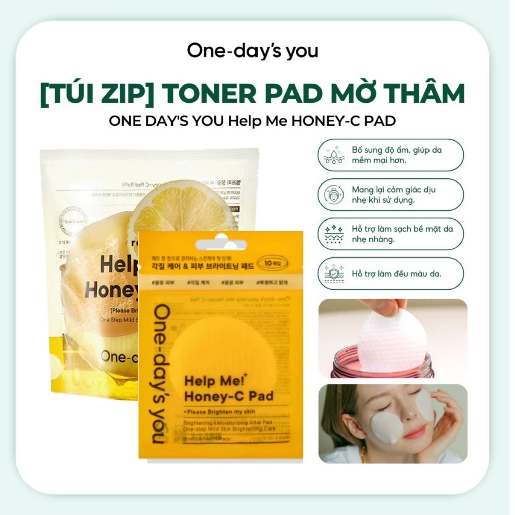 Toner Pad One Days You Help Me Dacto Pad Làm Sạch Sâu Dưỡng Ẩm Giảm Mụn Mờ Thâm Hàn Quốc