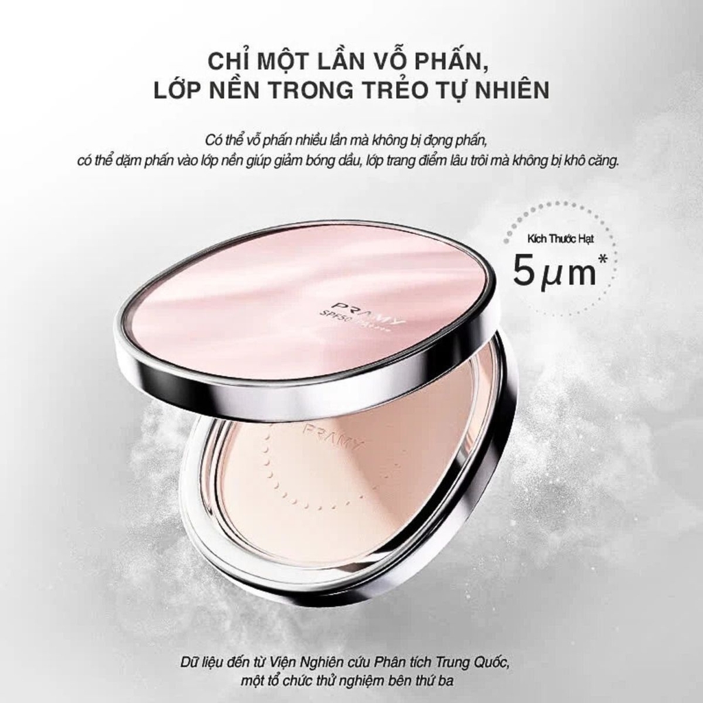 Phấn Phủ Nén Pramy Chống Nắng  Kiềm Dầu Mỏng Mịn Tự Nhiên Sheer UV Pressed Powder 7g