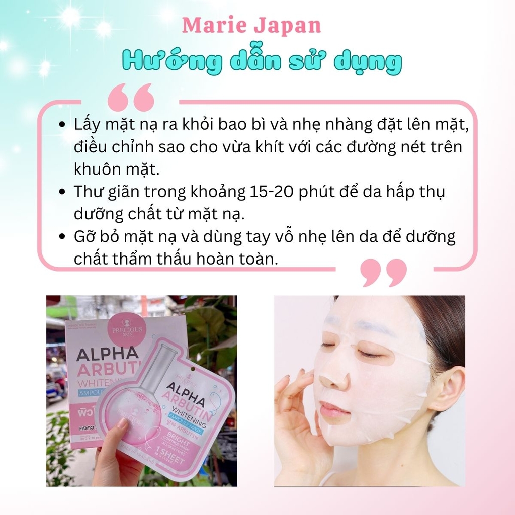 Mặt Nạ Alpha Arbutin Dưỡng Da Trắng Sáng Cấp Ẩm Sâu Siêu Mịn Màng