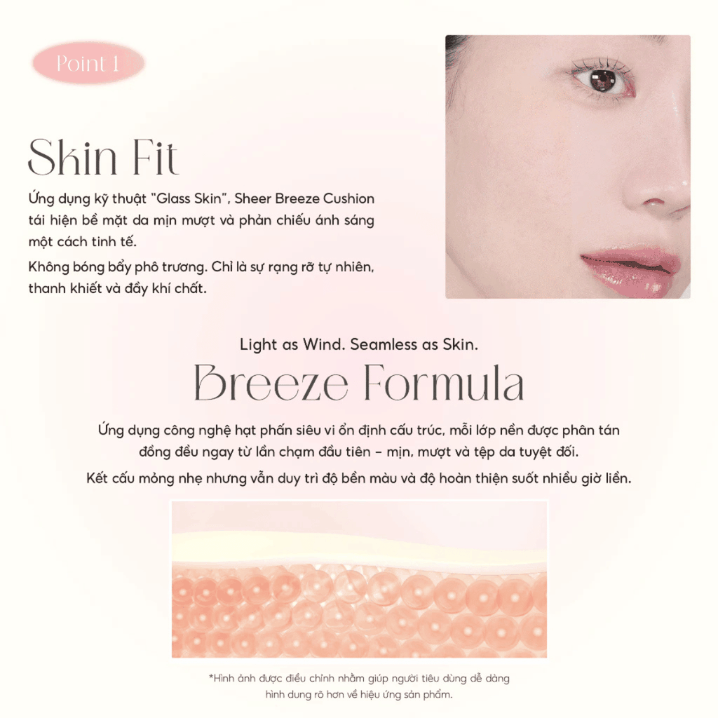 Cushion Aperire Chống Nắng Che Phủ Tốt Da Căng Bóng Mịn Lì Mỏng Nhẹ Sheer Breeze Hàn Quốc 13g