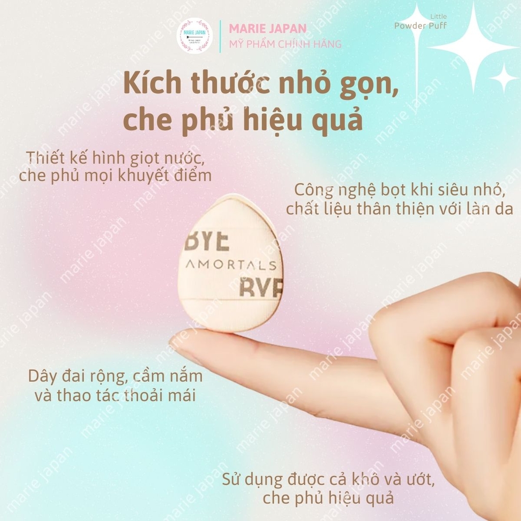 Set 2 Bông Amortals Mini Che Khuyết Điểm Tán Kem Nền Chi Tiết Mềm Mịn Nhỏ Gọn Tiện Lợi The Little Concealer Powder Puff