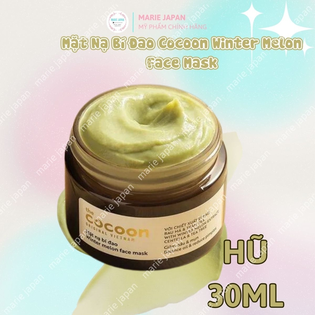 Mặt Nạ Bí Đao Cocoon Winter Melon Face Mask Giảm Mụn Kiểm Soát Dầu Nhờn Dưỡng Ẩm Da Hũ 30ml