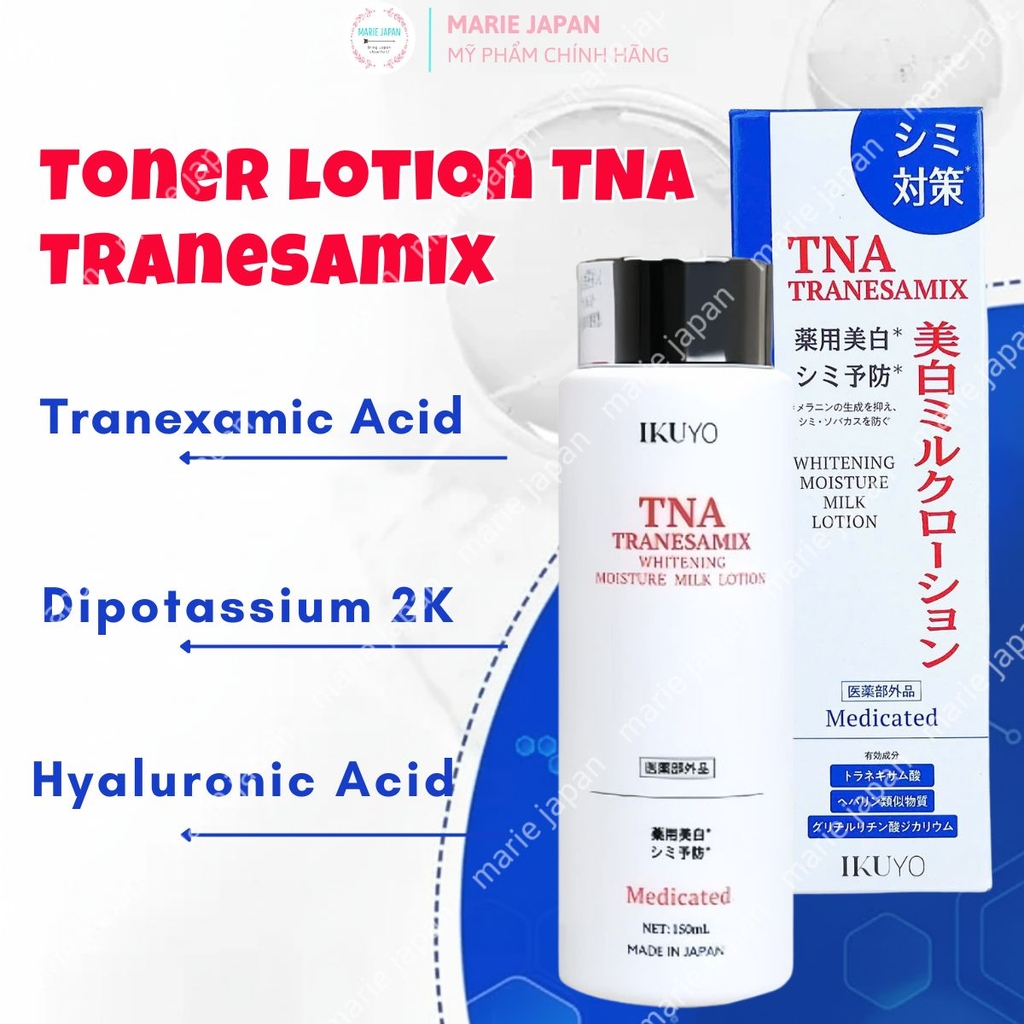 Toner TNA Tranesamix  Dưỡng Ẩm Sáng Da Mờ Thâm Nám Whitening Moisture Milk Lotion Nhật Bản Chai 150ml