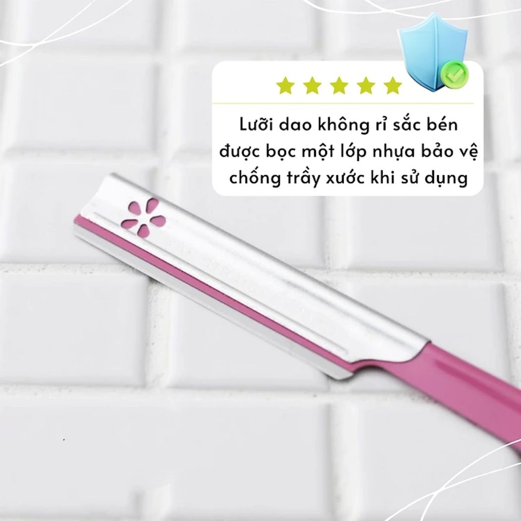 Dao Cạo Lông Mặt Kai S Select Beauty M 742 Thép Không Gỉ Tiện Lợi An Toàn Nhật Bản Set 5 Cây