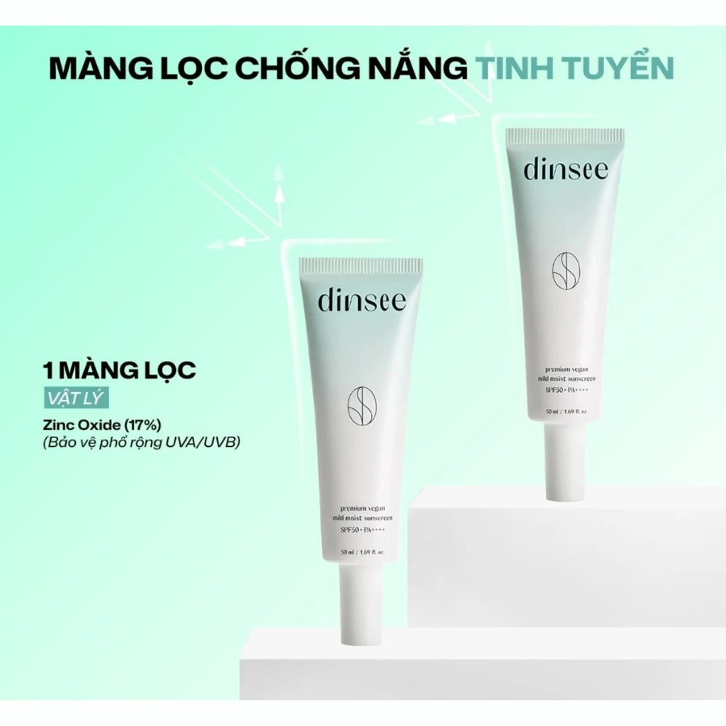 Kem Chống Nắng  Dinsee Premium Nâng Tone Triệt Sắc Ráo Mịn Vegan Tone Up Sunscreen SPF50+ PA++++ Hàn Quốc 50ml