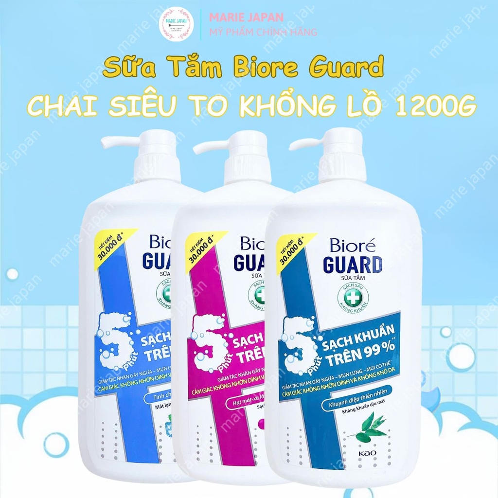 Sữa Tắm Biore Guard Sạch Sâu Kháng Khuẩn Mát Lạnh Ẩm Mịn Da Nhật Bản