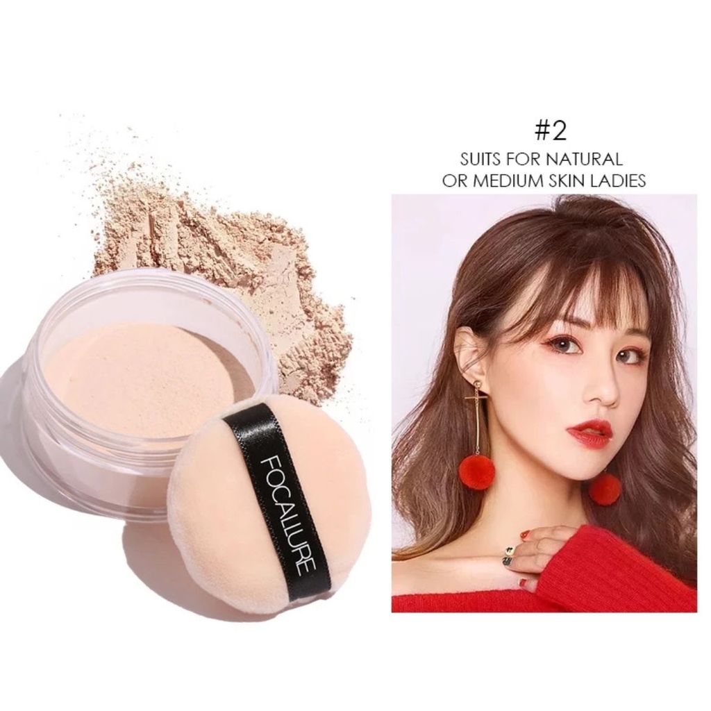 Phấn Phủ Bột Focallure Kiềm Dầu Mỏng Nhẹ Mịn Màng Tự Nhiên Setting Powder 7g