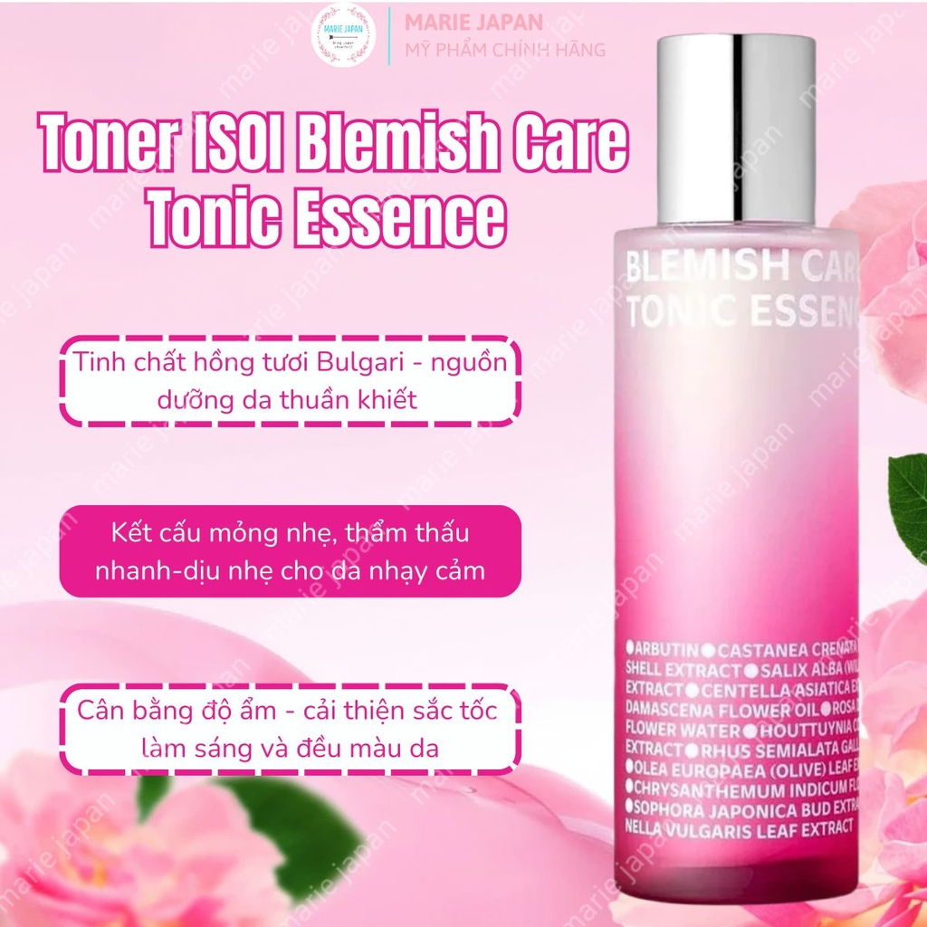 Nước Cân Bằng ISOI Dưỡng Sáng Mờ Thâm Cấp Ẩm Dịu Da Blemish Care Tonic Essence Hàn Quốc 130ml