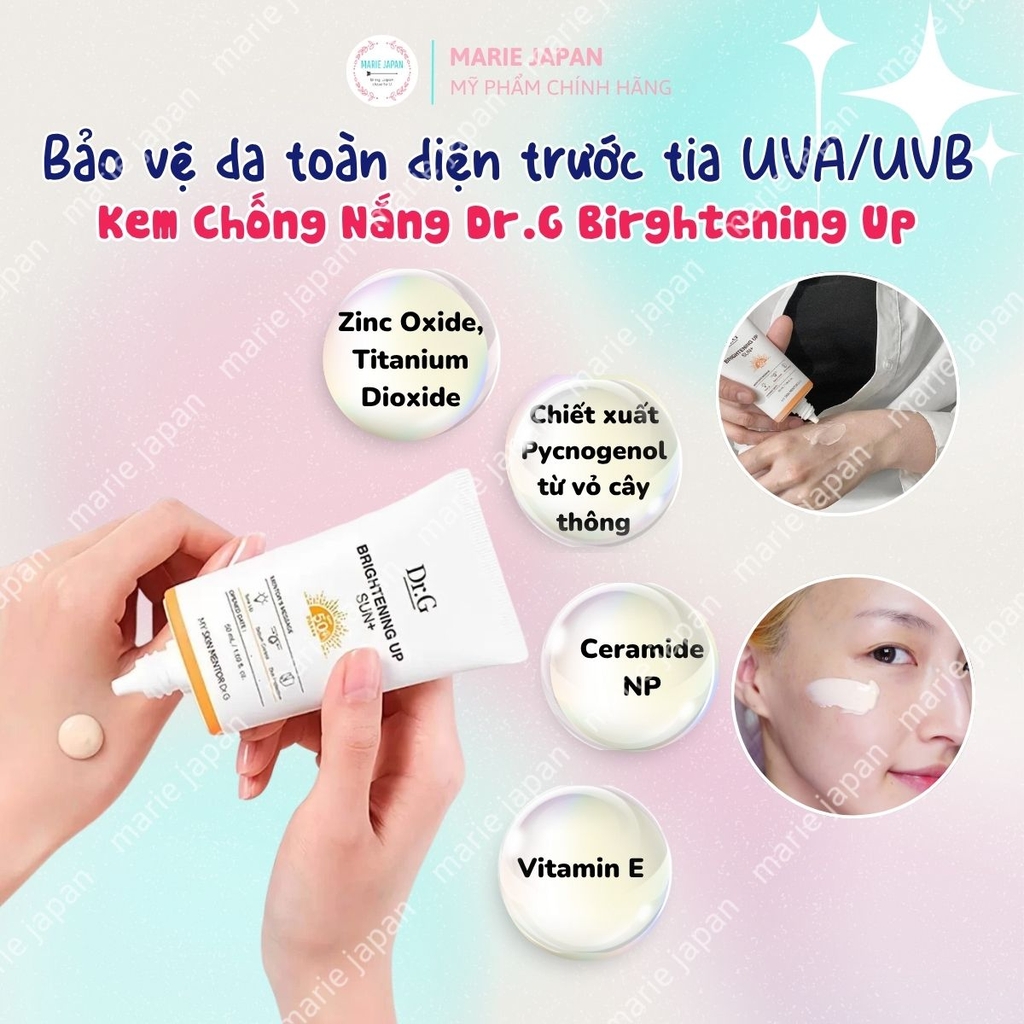Set 2 Kem Chống Nắng Dr.G Brightening Up Sun SPF50+ Nâng Tông Kiềm Dầu Sáng Da Hàn Quốc 50ml + 20ml