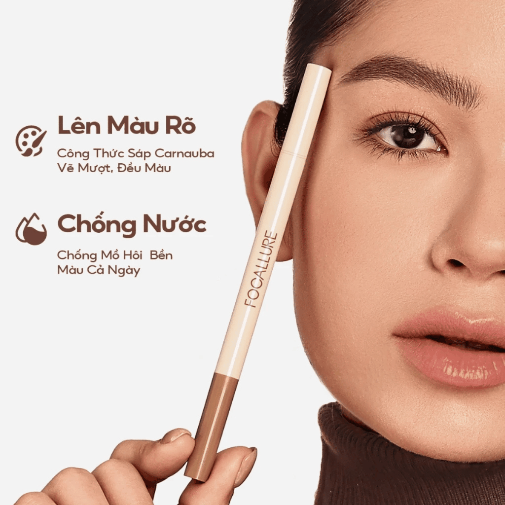 Chì Kẻ Mày 2 Đầu Focallure Cực Tiện Lợi Siêu Dễ Kẻ  Không Vón Lâu Trôi Anti Smudge Eyebrow Pencil E59