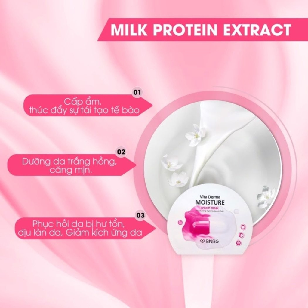 Mặt Nạ BNBG Vita Derma Moisture Cream Mask Dưỡng Da Ẩm Mịn Trắng Hồng Hàn Quốc 30ml