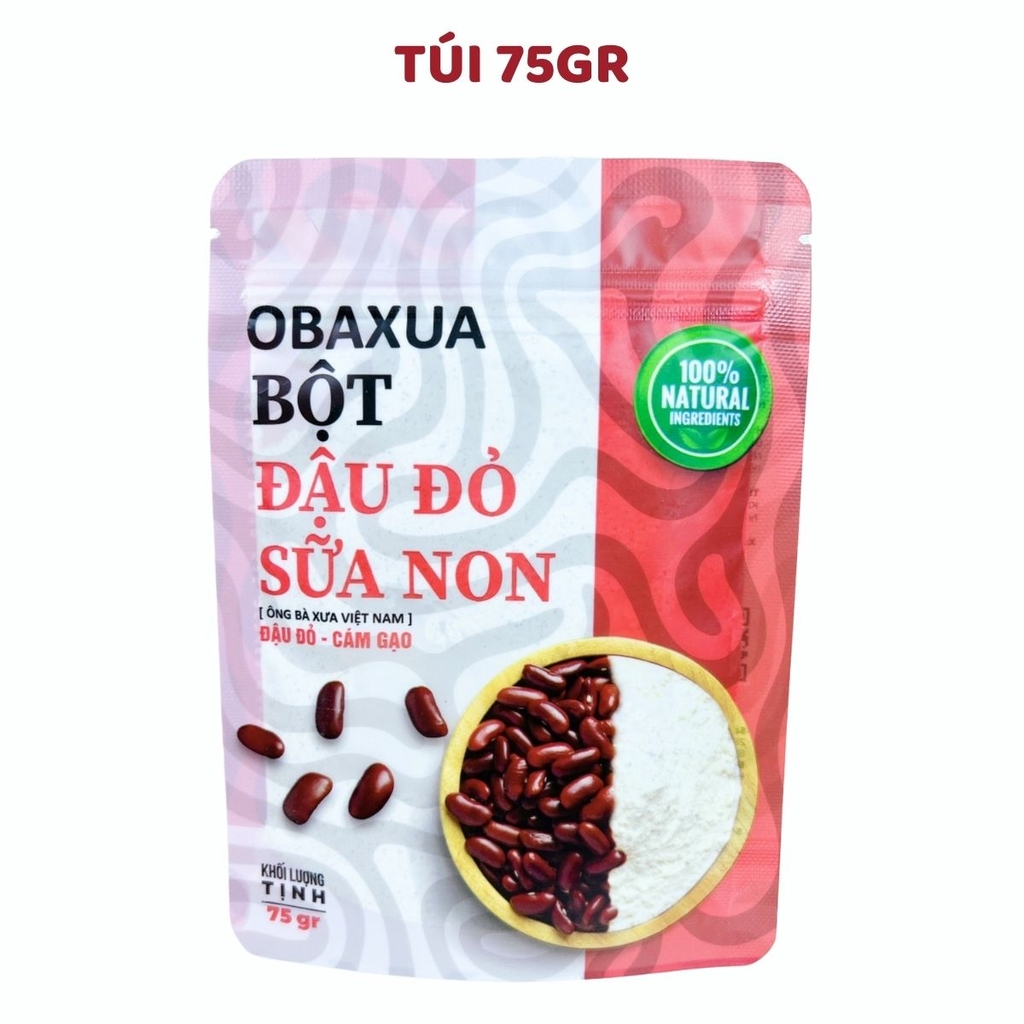 Bột Đậu Đỏ Sữa Non OBAXUA Sạch Sâu Cấp Ẩm Dưỡng Da Trắng Sáng Mịn Màng Tự Nhiên