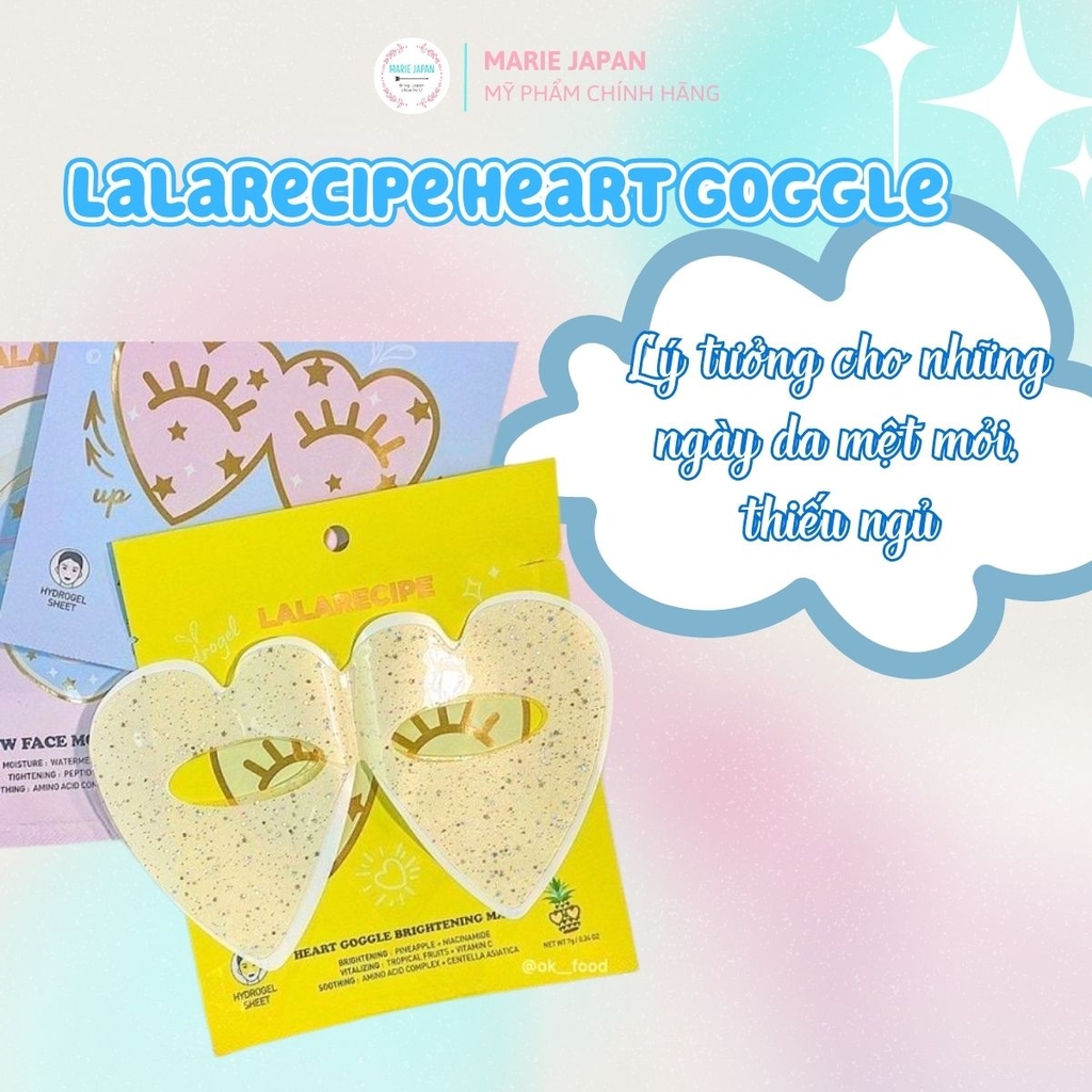 Mặt Nạ Thạch Cho Mắt Lalarecipe Heart Goggle Moisture Mask Dưỡng Ẩm Sáng Da Giảm Quầng Thâm Hàn Quốc 1 Miếng 23G