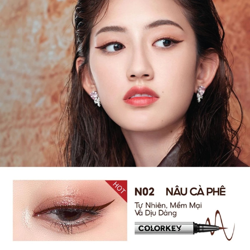 Bút Kẻ Mắt Nước Colorkey  Siêu Mảnh Sắt Nét Lâu Trôi Floating Color  Liquid Eyeliner 1 Cây