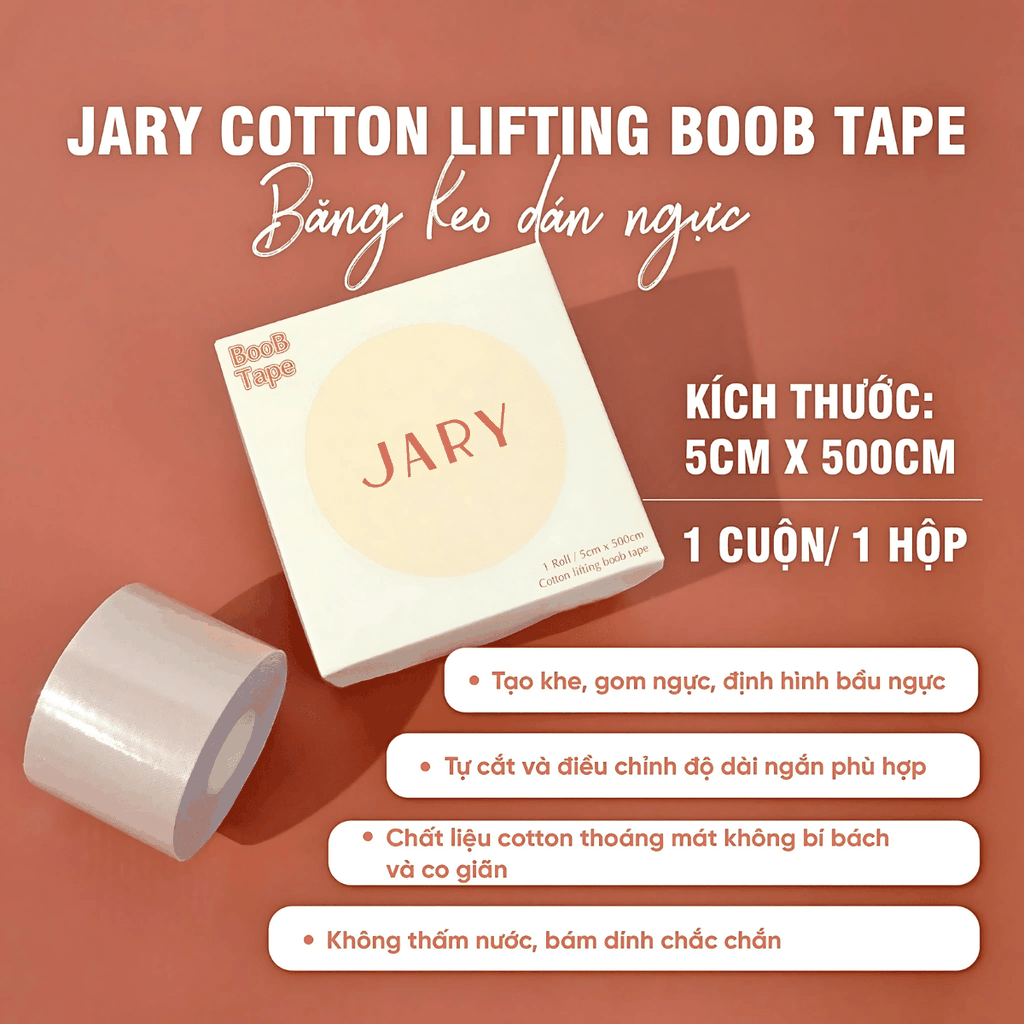 Băng Keo Dán Ngực Jary Boob Tape Định Hình Tạo Kiểu Đa Năng 1 Cuộn 500cm