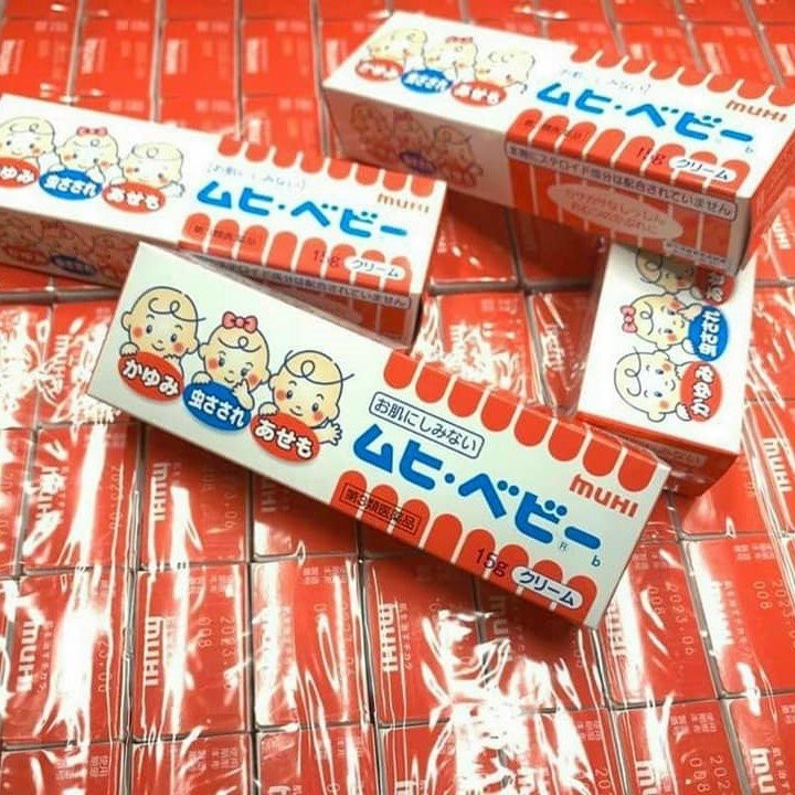 Kem Muhi Baby Bôi Muỗi Đốt Côn Trùng Cắn Cho Trẻ Sơ Sinh Nhật Bản 15g