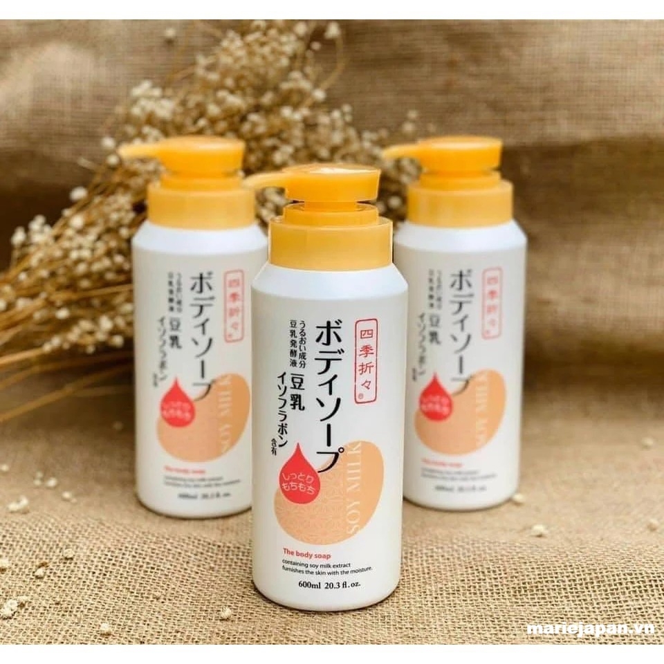 Sữa Tắm Soy Milk Dưỡng Ẩm Mầm Đậu Nành The Body Soap Nhật Bản 600ml