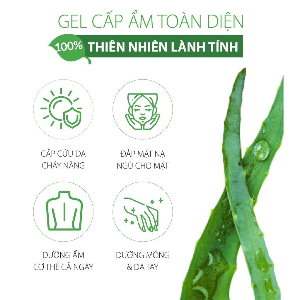 Gel Nha Đam Milaganics Dưỡng Ẩm Phục Hồi Mượt Da 300ml