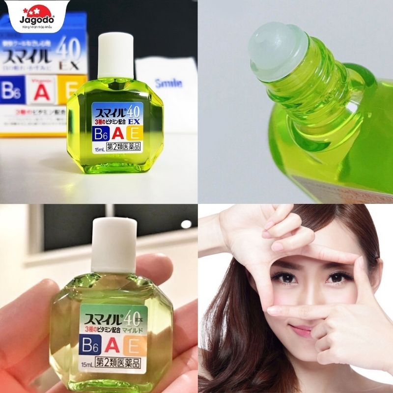 Nhỏ Mắt Smile 40 EX Giảm Khô Mỏi Mờ Mắt Ngứa Mắt Nhật Bản 15mL