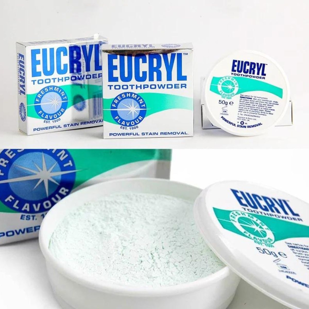 Bột Tẩy Trắng Răng Eucryl Toothpowder Powerful Stain Removal Hộp 50g